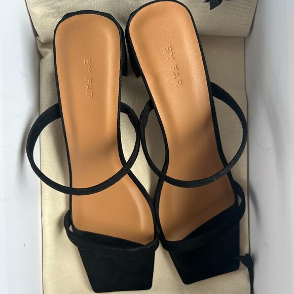 By Far Tanya Black Suede Sandals – Size 40, NIB - Picture 3 of 6